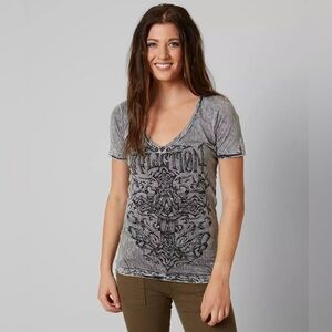 Affliction Women's Charcoal Graphic Tee